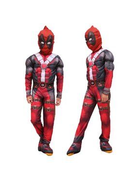 Deadpool Muscle Padding Costume Cosplay for Kids - Ultimate Halloween Large